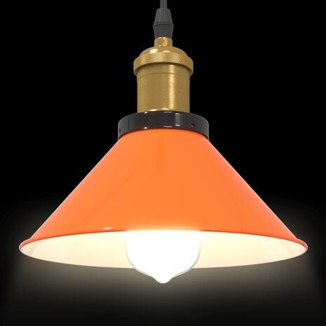 Hanglamp in hoogte verstelbaar E27 &Oslash;22cm metaal glanzend oranje 6
