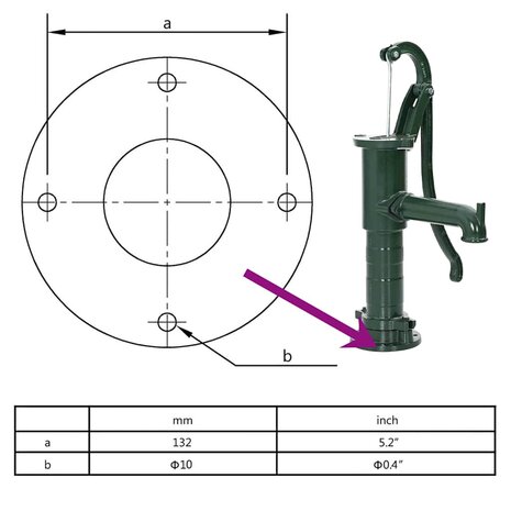 Handwaterpomp gietijzer 9
