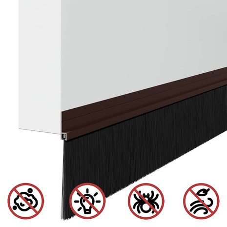 Zelfklevende Deurborstels 2 pcs Bruin 100 cm Aluminium Legering 8