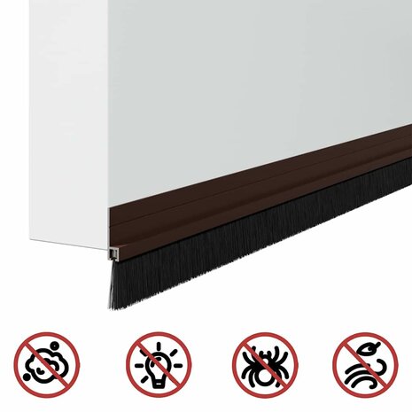 Zelfklevende Deurborstels 6 pcs Bruin 100 cm Aluminium Legering 8