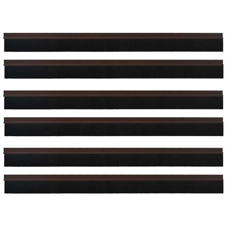 Zelfklevende Deurborstels 6 pcs Bruin 100 cm Aluminium Legering 5