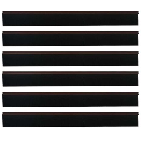 Zelfklevende Deurborstels 6 pcs Bruin 100 cm Aluminium Legering 5