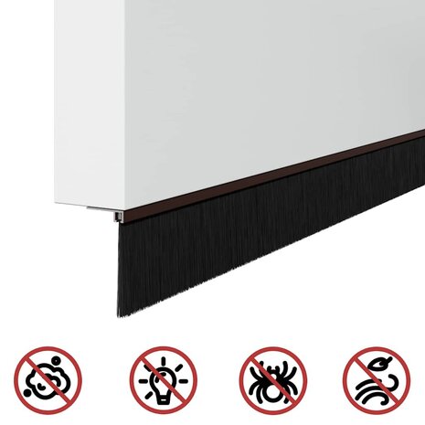 Zelfklevende Deurborstels 2 pcs Bruin 100 cm Aluminium Legering 9