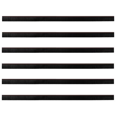 Zelfklevende Deurborstels 6 pcs Bruin 100 cm Aluminium Legering 2