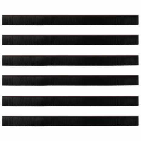 Zelfklevende Deurborstels 6 pcs Bruin 100 cm Aluminium Legering 2