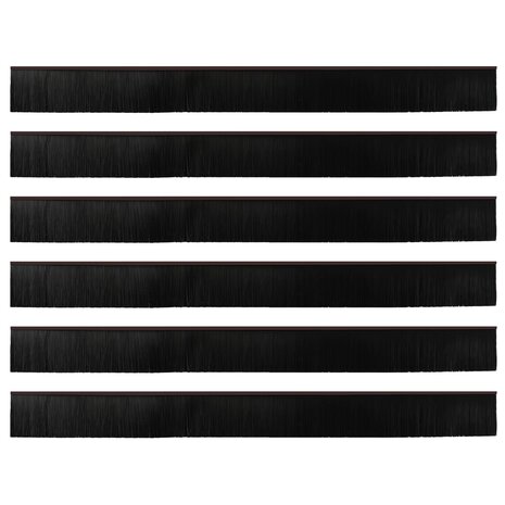 Zelfklevende Deurborstels 6 pcs Bruin 100 cm Aluminium Legering 2