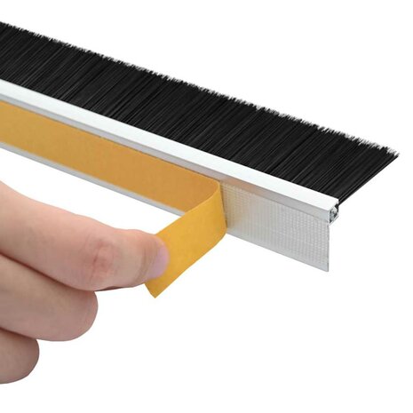 Zelfklevende Deurborstels 2 pcs Zilver 100 cm 8