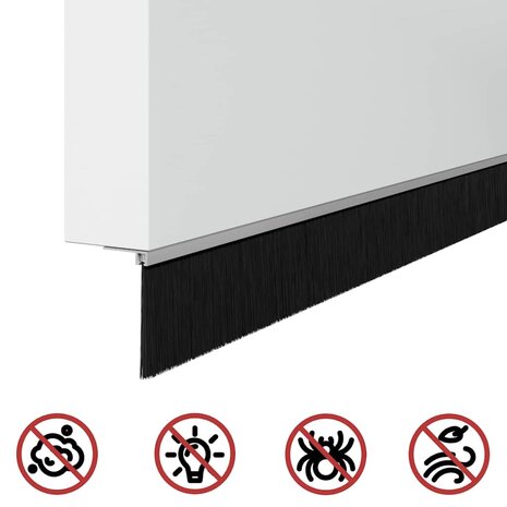 Zelfklevende Deurborstels 6 pcs Zilver 100 cm 9