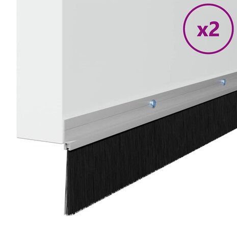 Deurborstel 2 pcs Zilver 100 cm 3
