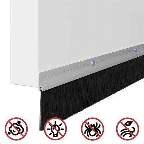 Deurborstel 2 pcs Zilver 100 cm 9