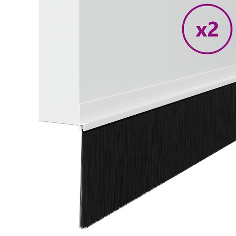 Zelfklevende Deurborstels 2 pcs Wit 100 cm Aluminium Legering 3