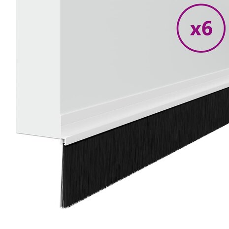 Zelfklevende Deurborstels 6 pcs Wit 100 cm Aluminium Legering 3