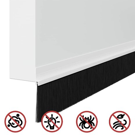 Zelfklevende Deurborstels 6 pcs Wit 100 cm Aluminium Legering 8