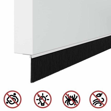 Zelfklevende Deurborstels 2 pcs Wit 100 cm Aluminium Legering 9