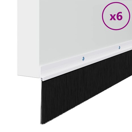 Deurborstel 6 pcs Wit 100 cm 3