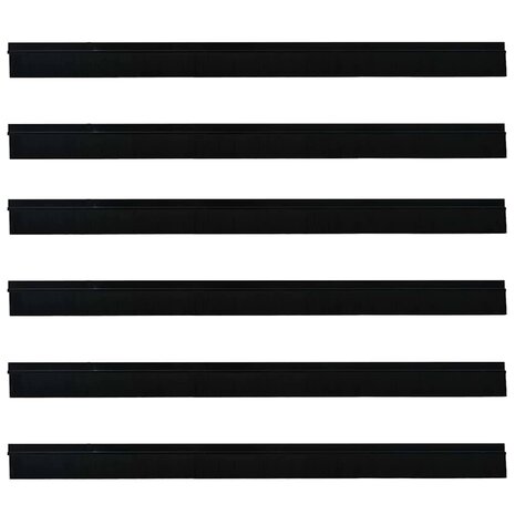 Zelfklevende Deurborstels 6 pcs Zwart 100 cm Aluminium Legering 5