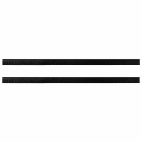 Zelfklevende Deurborstels 2 pcs Zwart 100 cm Aluminium Legering 2