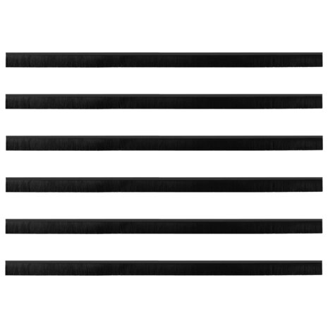 Zelfklevende Deurborstels 6 pcs Zwart 100 cm Aluminium Legering 2