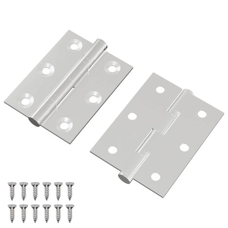 Scharnier 2 pcs Zilver 50 x 38 x 1,3 mm Staal 2