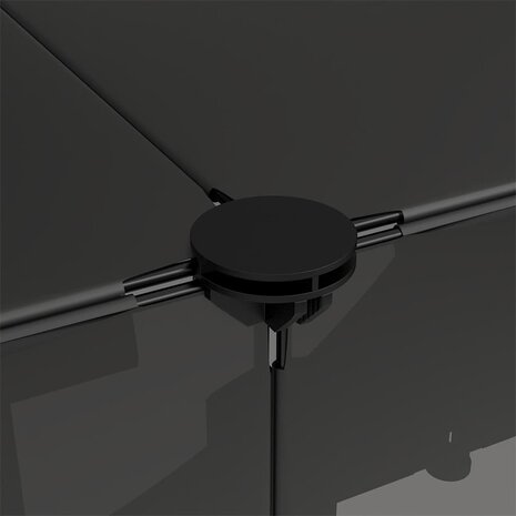 Dierenhok klein 143x107x93 polypropeen en staal zwart 7