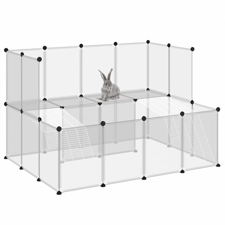 Dierenhok klein 143x107x93 cm polypropeen en staal transparant 6