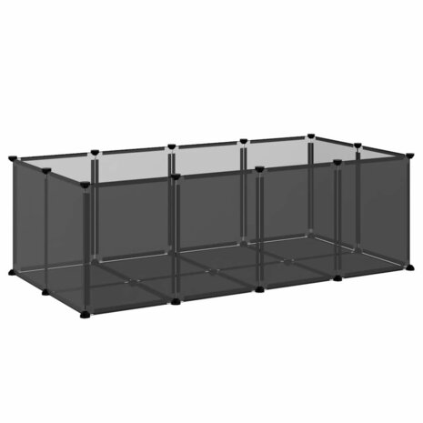 Dierenhok klein 144x74x46,5 cm polypropeen en staal zwart 2