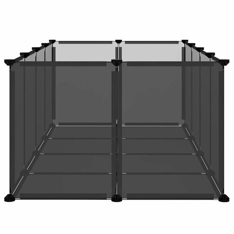 Dierenhok klein 144x74x46,5 cm polypropeen en staal zwart 4