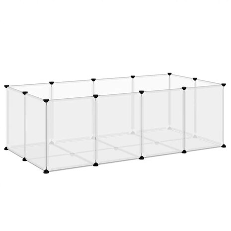 Dierenhok klein 144x74x46,5 cm polypropeen en staal transparant 2