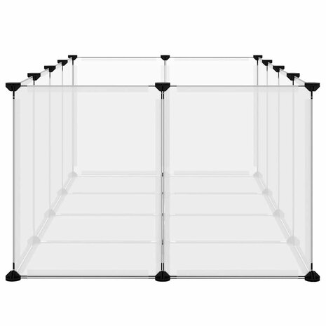 Dierenhok klein 144x74x46,5 cm polypropeen en staal transparant 4