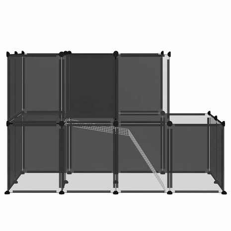 Dierenhok klein 142x74x93 cm polypropeen en staal zwart 4