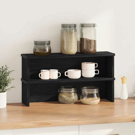 Keukenrekken stapelbaar 2 st 60x15x16 cm zwart 2