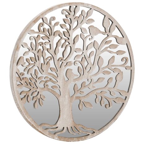 Spiegel rond 40x2,5 cm ijzer zandkleurig 3