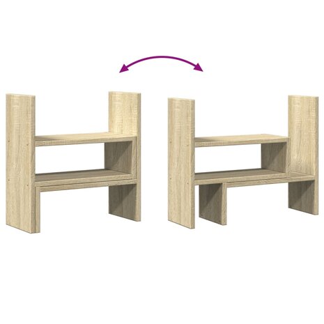 Bureau organiser 40x17x41 cm bewerkt hout sonoma eikenkleurig 7