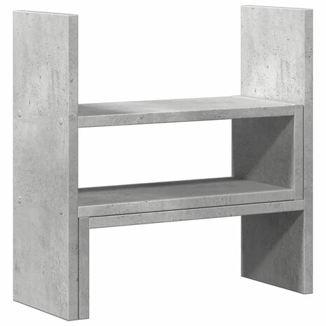 Bureau organiser 40x17x41 cm bewerkt hout betongrijs 2