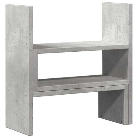 Bureau organiser 40x17x41 cm bewerkt hout betongrijs 6
