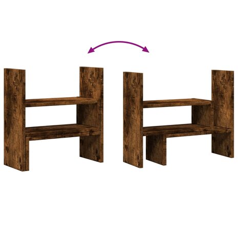 Bureau organiser 40x17x41 cm bewerkt hout gerookt eikenkleur 7