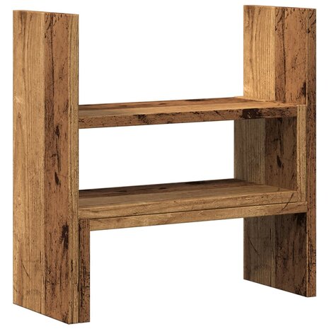 Bureau organiser 40x17x41 cm bewerkt hout oud houtkleurig 2