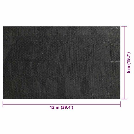Zwembadhoes rechthoekig 1200x600 cm PE zwart 6