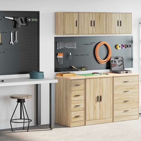 Garagekasten 2 st Spaanplaat Sonoma eikenkleurig 1