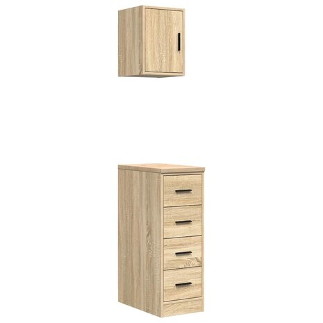 Garagekasten 2 st Spaanplaat Sonoma eikenkleurig 2