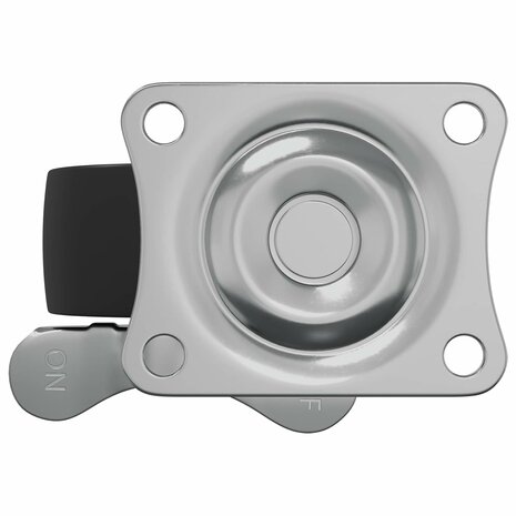 Zwenkwiel 2 pcs Zwart en zilver 50,7 x 50,7 x 24,4 mm IJs en nylon 7