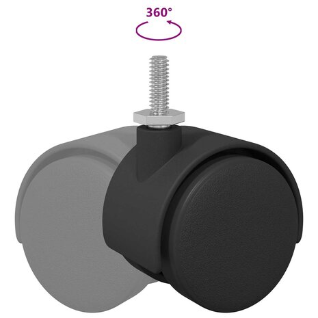 Zwenkwiel 12 pcs Zwart en Zilver 40,1 x 40,1 x 37,8 mm Ijzer en PP 8