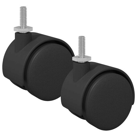 Wielen 2 pcs Zwart 40,1 x 37,8 mm PP en IJzer 2