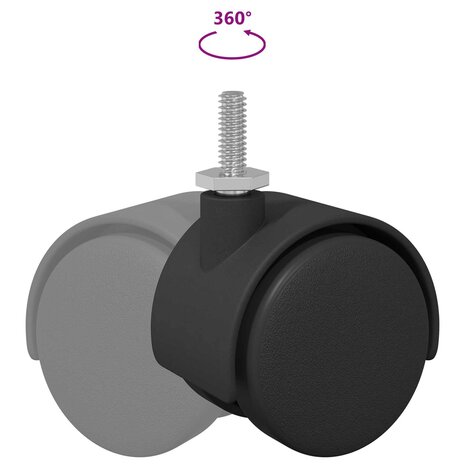 Wielen 2 pcs Zwart 40,1 x 37,8 mm PP en IJzer 8
