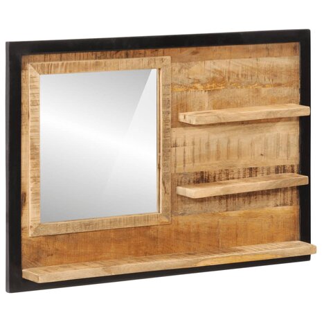 Spiegel met schappen 80x8x55 cm glas en massief mangohout 8