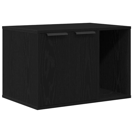 Kattenbakkast zwart eiken 60x40x40 cm bewerkt hout 2