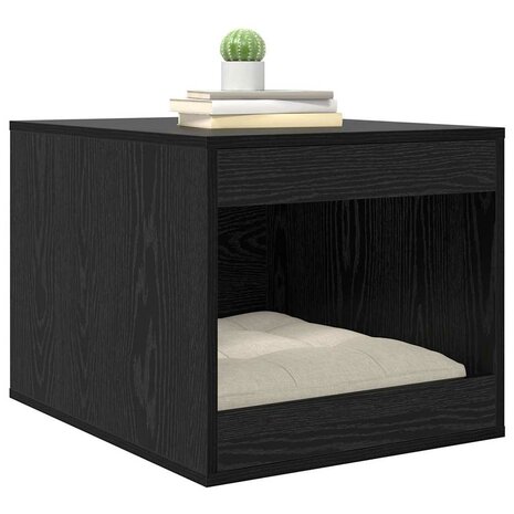 Kattenbakkast Zwart Eiken 47 x 59 x 42 cm Bewerkt hout 3