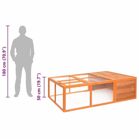 Dierenhok voor buiten 150x100x50 cm massief vurenhout 8