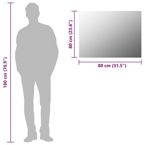 Spiegel frameloos 80x60 cm glas 8