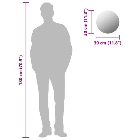 Spiegel rond frameloos 30 cm glas 6